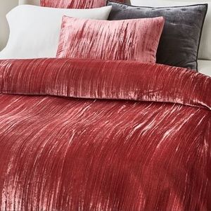 West elm duvet cover washed ruby king button velvet